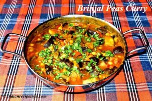 Peas and Brinjal Curry